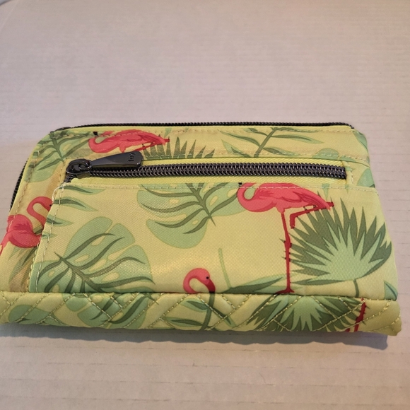 Lug Flamingo Lime Tram 2 RFID Wallet Tropical Flamingos QVC - Picture 6 of 6